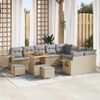 vidaXL Set Divano da Giardino 12 pcs Beige polyrattan