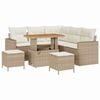 vidaXL Set Divano da Giardino 9 pz 6-Numero di posti Beige e Crema