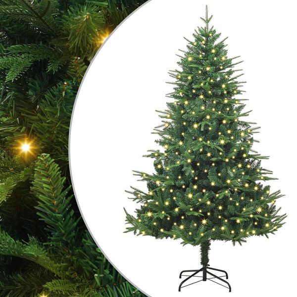 vidaXL Albero di Natale artificiale preilluminato Verde 180 cm