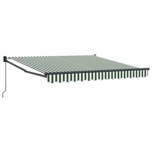 vidaXL Tenda retrattile Verde e Bianco 350 x 250 cm