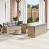 vidaXL Set Divano da Giardino con cuscino 11 pcs Beige Poly Rattan