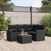 vidaXL Set Divani da Giardino 5 pz con Cuscini in Polyrattan Nero