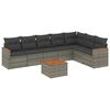 vidaXL Set Divano da Giardino 8 pz con Cuscini Grigio in Polyrattan