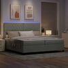 vidaXL Letto a Sorgente LED Grigio chiaro 200 x 200 cm Velluto