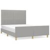 vidaXL Giroletto senza Materasso Grigio Chiaro 140x200 cm Tessuto