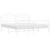 vidaXL Giroletto con Testiera e Pediera Metallo Bianco 193x203 cm