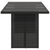 vidaXL Tavolo da Giardino Piano in Vetro Nero 190x80x75 cm Polyrattan