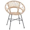 vidaXL Sedia da pranzo 2 pcs Naturale 49 x 51 x 81 cm Rattan e Ferro
