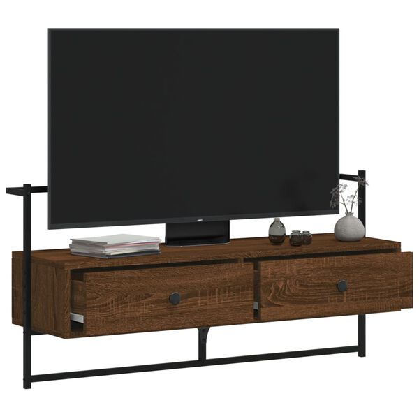 vidaXL Mobile TV a Muro Rovere Marrone 100,5x30x51cm Legno Multistrato