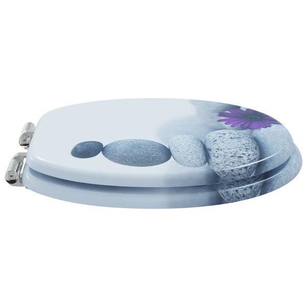 vidaXL Sedile del WC 2 pcs Grigio 44 x 38 cm Pannello MDF