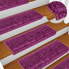 vidaXL Tappetini per scale 10 pz 65x21x4 cm Viola Bordo rettangolare