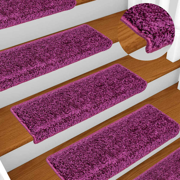 vidaXL Tappetini per scale 10 pz 65x21x4 cm Viola Bordo rettangolare