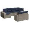 vidaXL Set Divano da Giardino 10 pz con Cuscini Grigio in Polyrattan