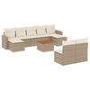 vidaXL Set Divano da Giardino 10 pz con Cuscini Beige in Polyrattan