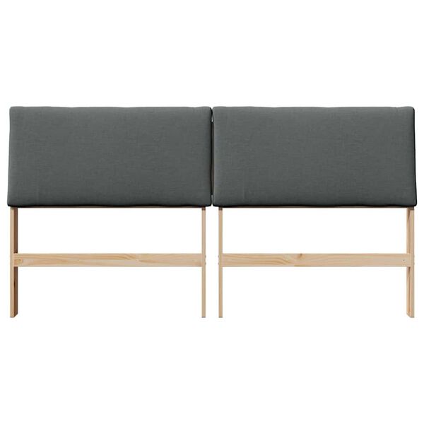 vidaXL Testiera imbottita Grigio scuro 200 cm Pino massello
