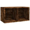 vidaXL Contenitore per Vinili Rovere Fumo 71x34x36cm Legno Multistrato
