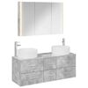 vidaXL Set di mobili per il bagno 4 pcs Grigio Cemento