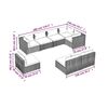 vidaXL Set Divani da Giardino 8 pz con Cuscini in Polyrattan Grigio