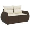 vidaXL Set Divano da Giardino 6 pz con Cuscini Marrone in Polyrattan