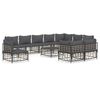 vidaXL Set Divani da Giardino 11pz con Cuscini in Polyrattan Antracite