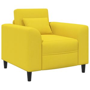vidaXL Poltrona Giallo Chiaro Tessuto