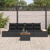 vidaXL Set Divano da Giardino con cuscino 5 pcs Nero Poly Rattan