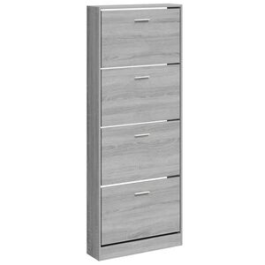 vidaXL Scarpiera Grigio Sonoma 59x17x150 cm in Legno Multistrato