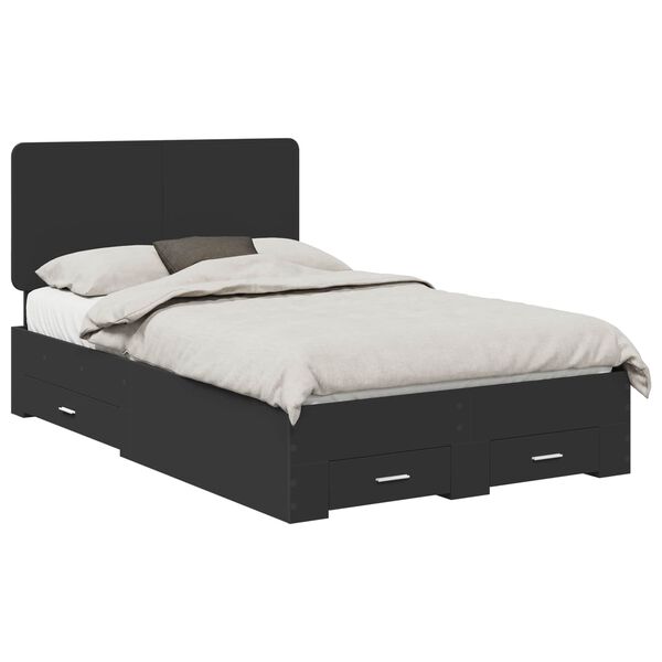 vidaXL Struttura del letto Nero 135 x 190 cm Legno multistrato