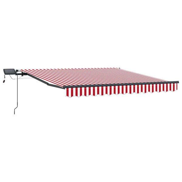vidaXL Tenda Retrattile Rosso e bianco 350 x 250 cm Tessuto