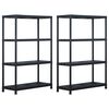 vidaXL Scaffali 2 pz Nero 220 kg 90x40x138 cm in Plastica