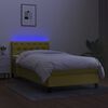 vidaXL Letto a Molle con Materasso e LED Verde 80x200 cm in Tessuto