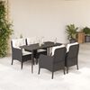 vidaXL Set da Pranzo da Giardino 5 pz Nero con Cuscini in Polyrattan