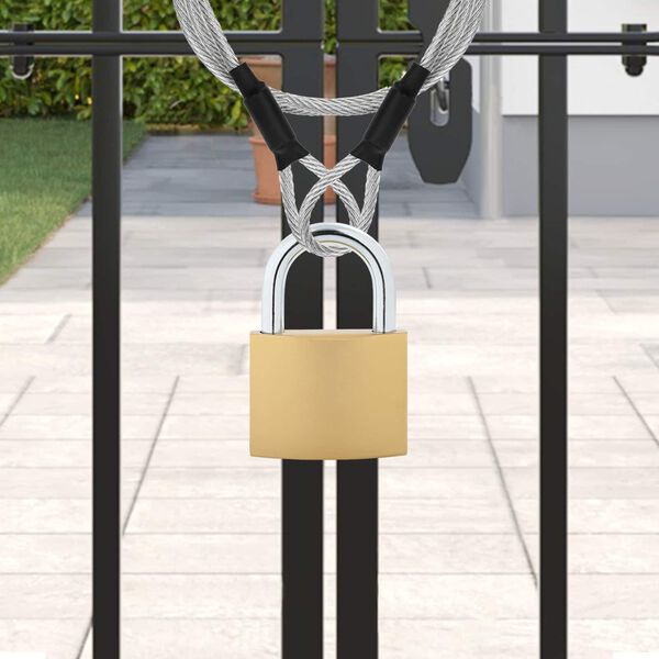 vidaXL U Lock con Chiavi 2 pcs Ottone Ferro