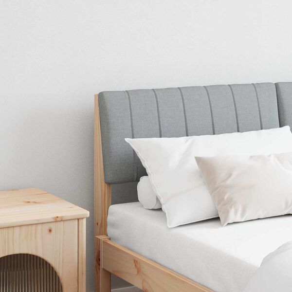 vidaXL Testiera imbottita Grigio chiaro 135 cm Pino massello