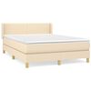 vidaXL Giroletto a Molle con Materasso Crema 140x19 cm in Tessuto