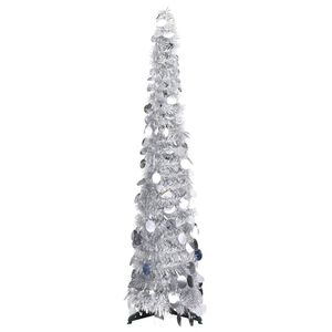 vidaXL Albero di Natale Artificiale Apribile Argento 120 cm PET
