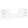 vidaXL Mobile TV 5 pz con Contenitore ODDA Bianco in Legno di Pino