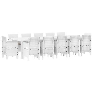 vidaXL Set da Pranzo per Giardino 13 pcs Bianco e Grigio chiaro