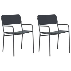 vidaXL Sedie da giardino 2 pcs Antracite 51 x 55 x 81 cm Acciaio