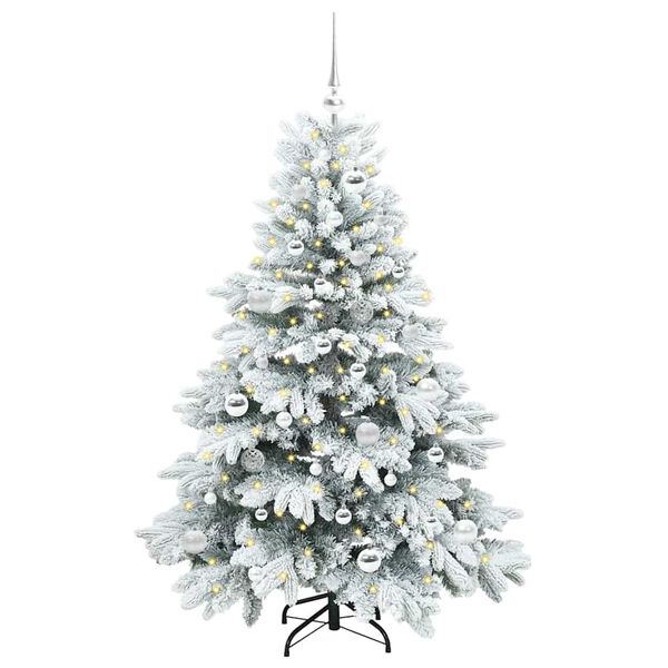 vidaXL Albero di Natale artificiale con 150 LED Bianco 150 cm PE e PVC