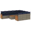 vidaXL Set Divani da Giardino 11 pz con Cuscini Grigio in Polyrattan