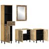 vidaXL Set Mobili da Bagno 4 pz in Legno Massello di Mango