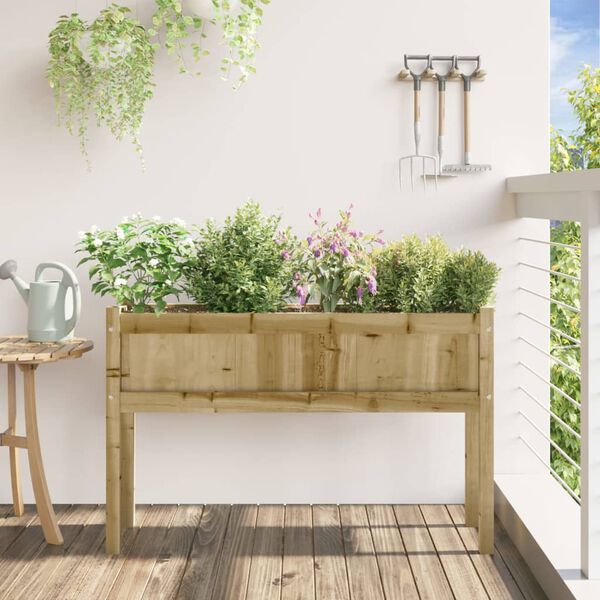 vidaXL Fioriera Giardino con Gambe 110x31x70 cm Legno Pino Impregnato