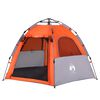 vidaXL Tenda Campeggio Cabina 4 Pers. Grigio Arancione Rilascio Rapido