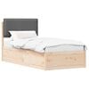 vidaXL Letto con Testiera Rivestita Grigio scuro 90 x 190 cm