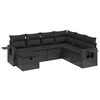 vidaXL Set Divani da Giardino con Cuscini 7pz Nero Polyrattan