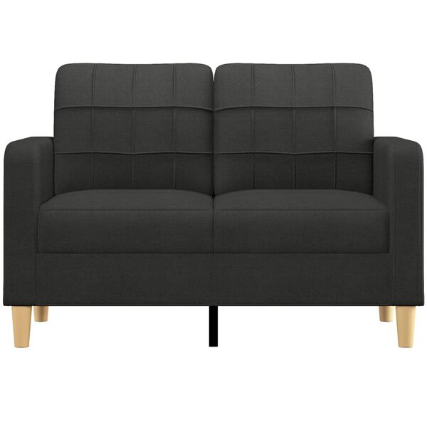 vidaXL Divano a 2 Posti Nero 120 cm in Tessuto