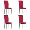 vidaXL Sedie da Pranzo 4 pz Rosso Vino in Velluto