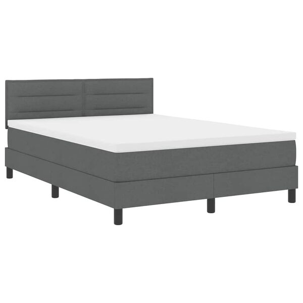 vidaXL Letto a molle con materasso Grigio scuro 160 x 200 cm Tessuto