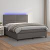 vidaXL Giroletto Molle con Materasso e LED Grigio 180x200cm Similpelle